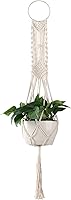 Cuttte Macrame Plant Hanger 43.3 Inch Cream Boho Decor - 4 Leg Hanging Planter Basket Indoor Outdoor