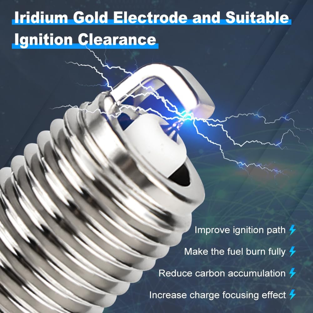 JDMON Ignition Coils Pack with Spark Plug Compatible with Hyundai Sonata Santa Fe Tucson,Kia Optima Sportage Sorento Stinger,Genesis G70 G80 G90 UF764 93175 27300-2GGA0