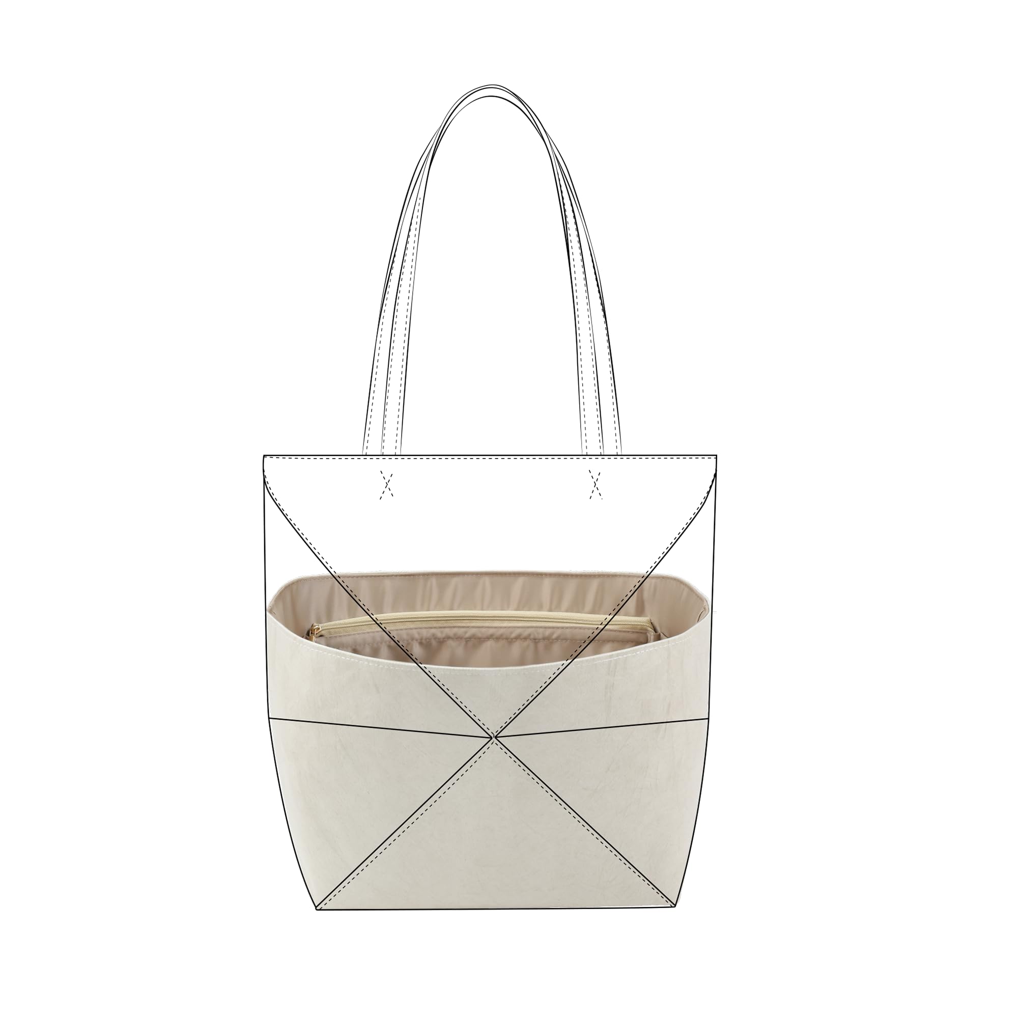 DGAZ Organizer für Loewe Puzzle Fold Tote Bag Medium, Gris Tourterelle