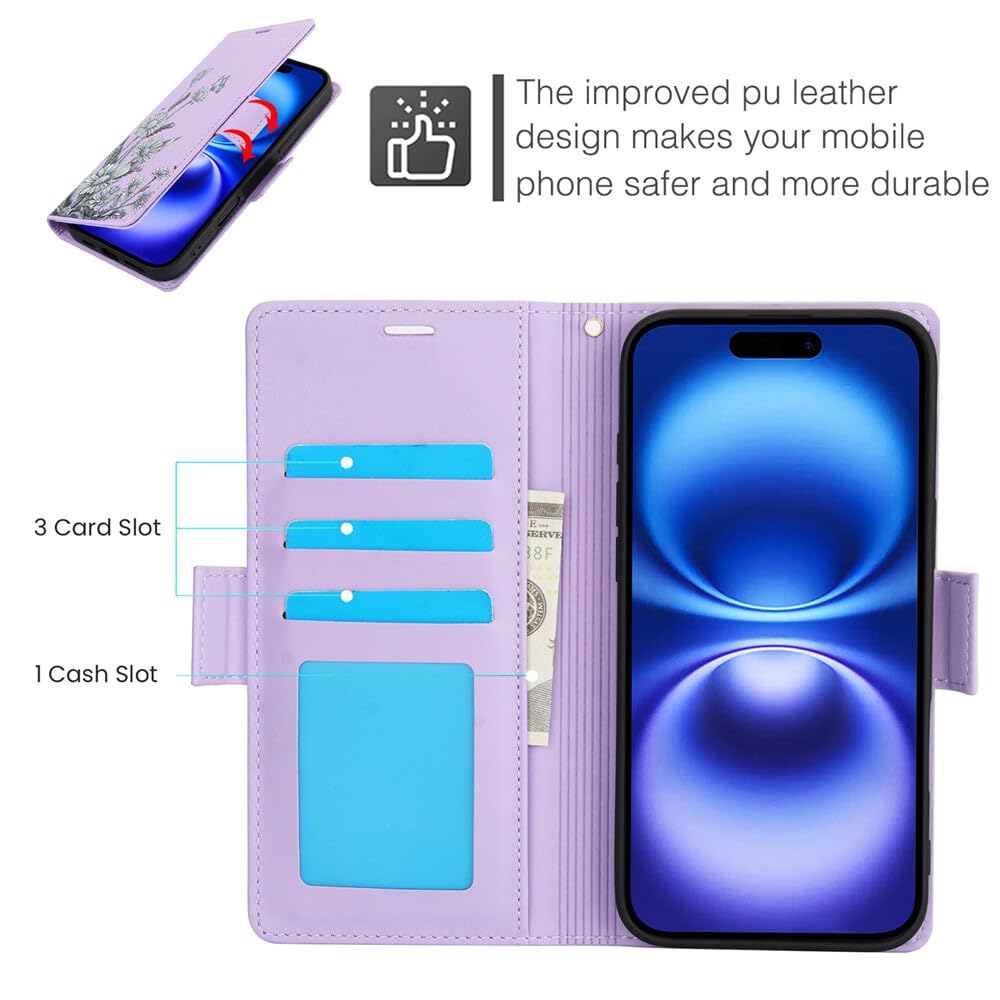Generic Étui compatible avec iPhone 6/6S (couleur : noir) étui portefeuille à rabat en cuir à fleurs