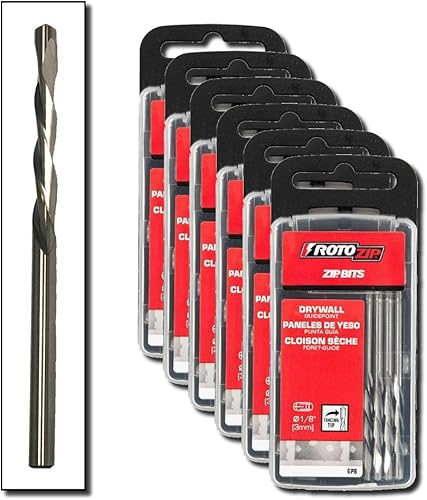 RotoZip Brocas de enrutador de paneles de yeso de punto guía de 1/8 pulgadas para herramientas de corte (paquete de 48)