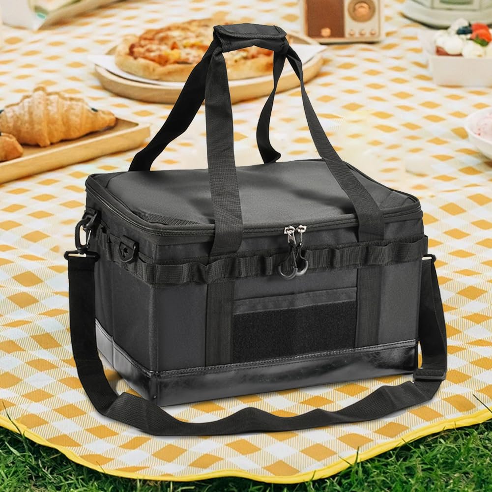 32/47L Organizzatore di utensili da cucina Multi scomparti Borsa da campeggio esterna Borsa da campeggio Multifunzionale impermeabile for escursionismo Arrampicata (Borsa morbida nera)