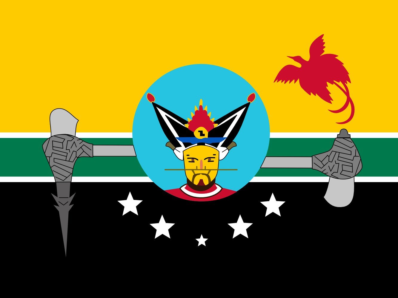 Drapeau Hela Papua New Guinean Provincial flag grand format