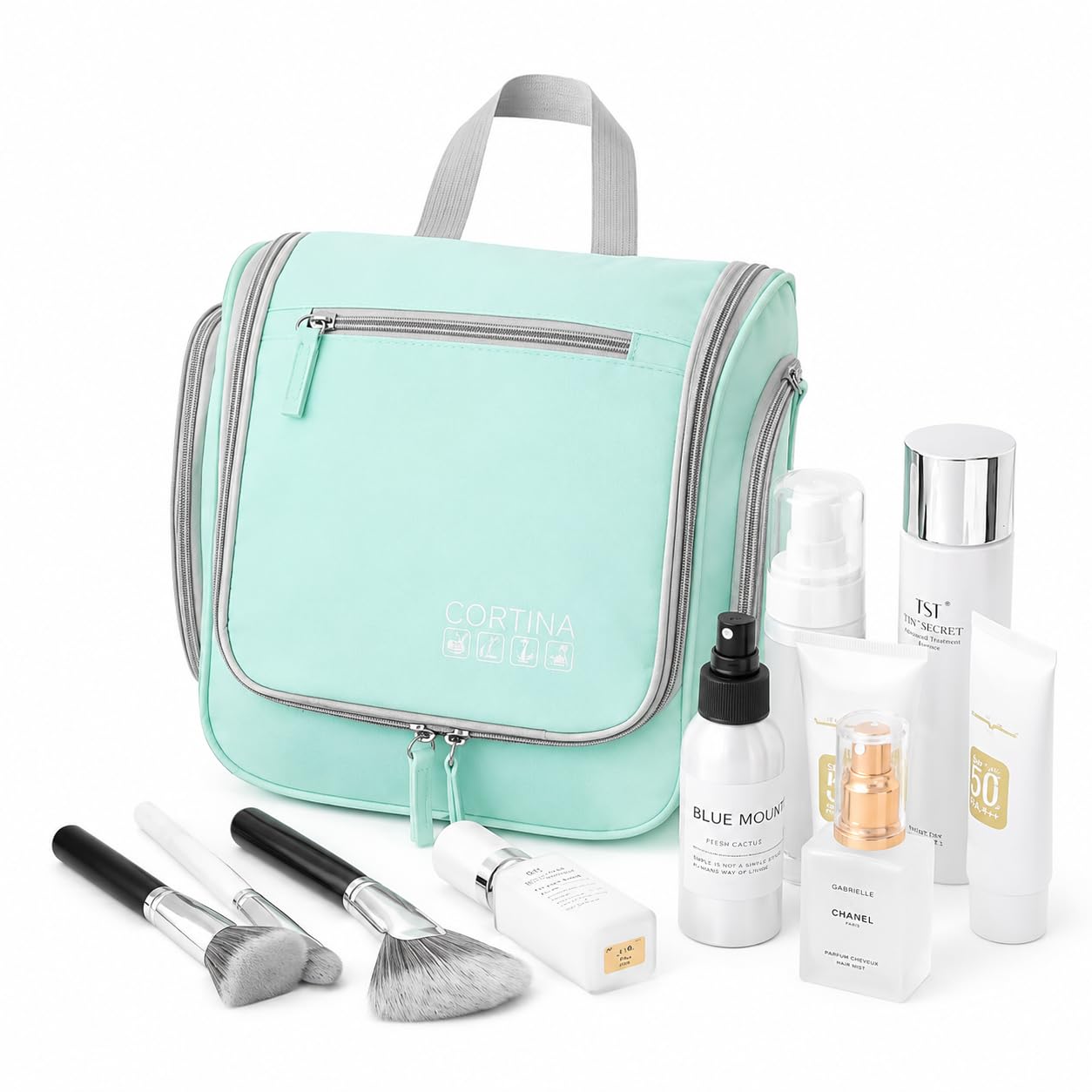 cortina diaper backpack, large capacity baby bag, multi-function travel backpack nappy bags, nursing bag, stylish and durable, mint green