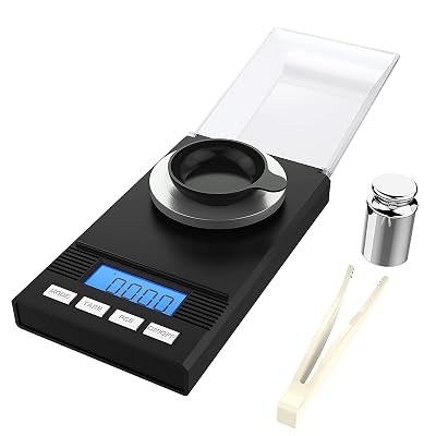 Digital Gram Scale 50g/0.001g, Milligram Pocket Scale Small Size for Weed/Jewelry/Powder/Medicine, Mini Scale with Calibration Weight, Tweezer, Weighing Pan, Batteries Included