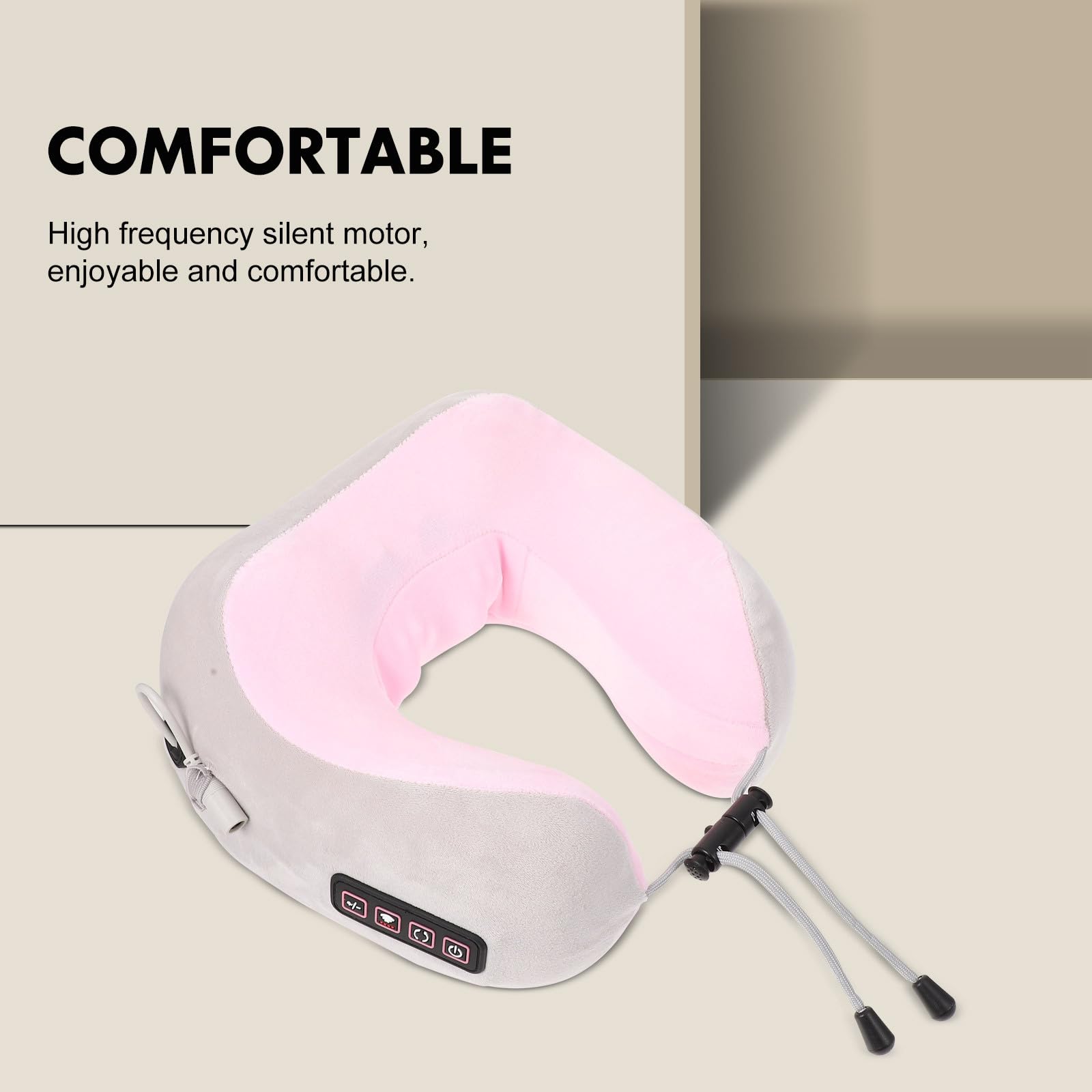 Nacken und Schultermassagegerät mit Wärme und Vibration, 1200ma, Rosa