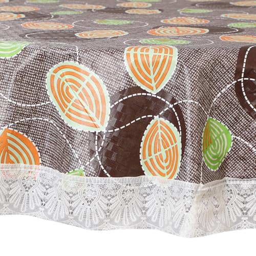 Image of Dakshya Industries PVC Waterproof Round Table Cover for 4 Seater Dining Table | 60 Inch Round Printed Table Cover | Spill Proof, Oil Resistant, Heat Resistant, Wipe Clean