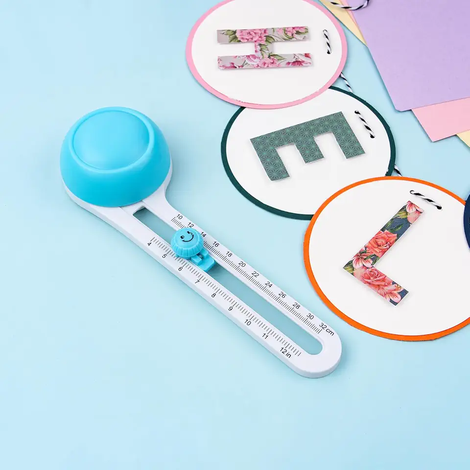 Cortador de papel circular, ajustável, redondo, cortador de papel, com 3 lâminas substituíveis, ferramenta de corte circular de 360 graus, corta círculos de 10 a 30 cm para scrapbooks, artesanato DIY