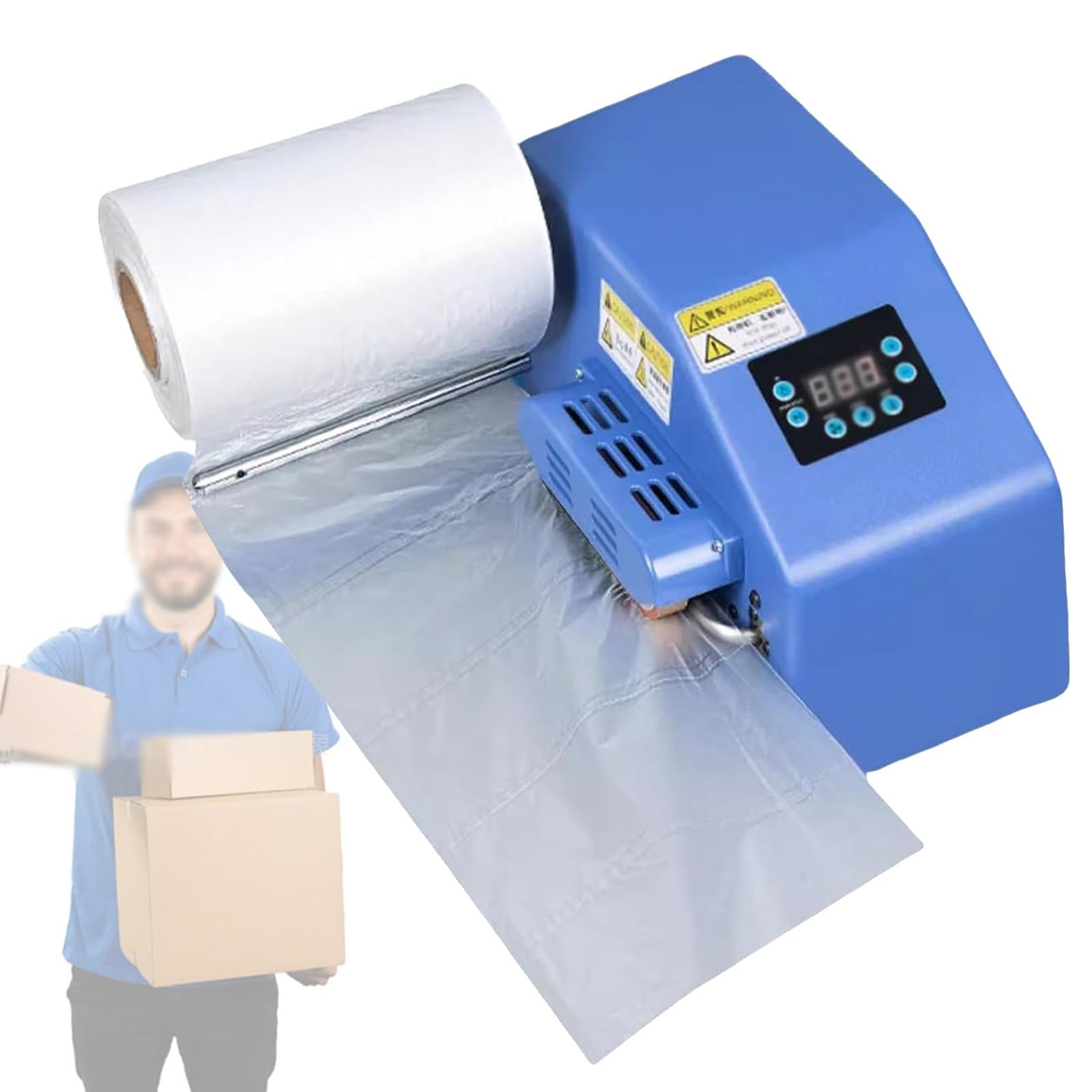 Máquina para hacer cojines de aire, equipo de embalaje portátil para envío, envoltura de almohada de aire de llenado rápido, 1 película de prueba incluida, velocidad de 52 pies/min, ideal para uso