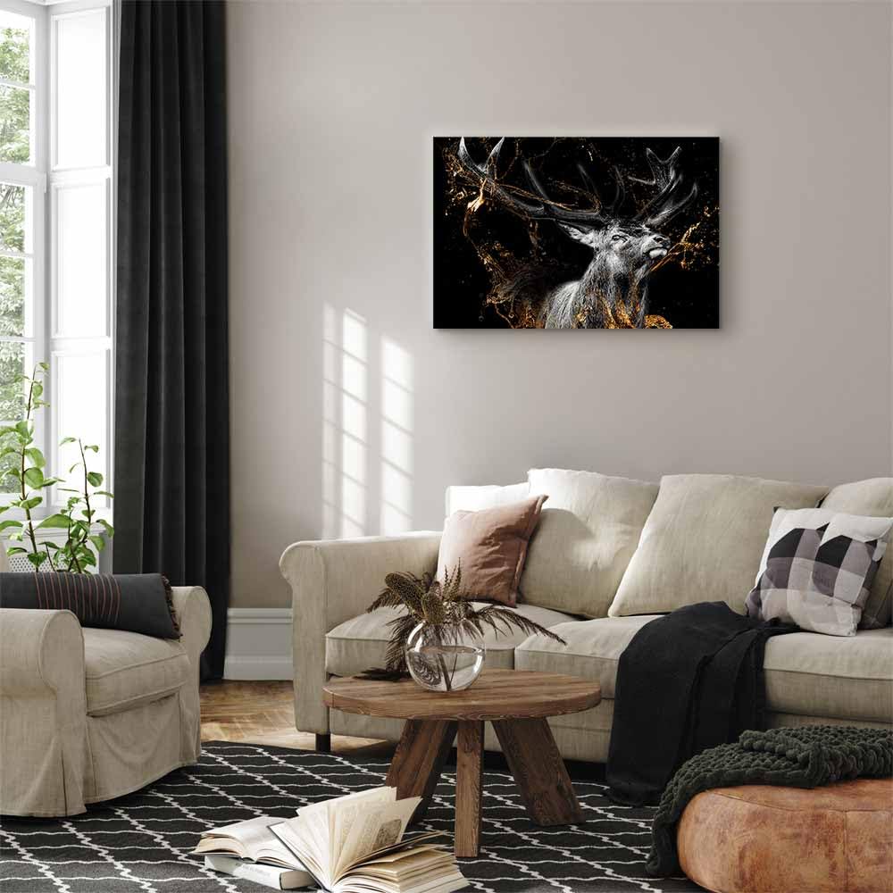 murando - Leinwandbild Tier Natur Schwarz, 120x80 cm, 1-teilig, Wohnzimmer | Hochwertige Leinwand, sofort aufhängbar, ideal fürs Wohn- oder Schlafzimmer, wasserfest und lichtecht, langlebig, stilvoll