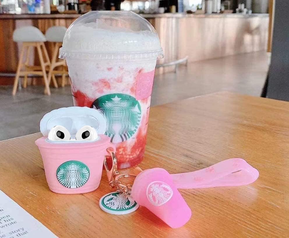 Miniatura 4 de 3D Linda y divertida taza de helado de moda Kawaii para AirPods 3 generación estuche 2021 estuche de carga rosa (rosa)