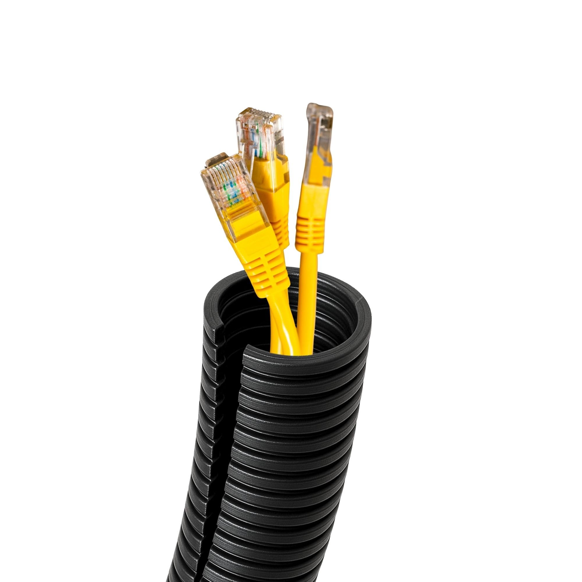 Kalitec - Tubo corrugato chiuso NW 12 I non scanalato, tubo di protezione per martore, resistente ai raggi UV e alogeni, materiale PA 6, protezione per cavi AD 15,6 mm, ID 12 mm, da -40 a +120 °C