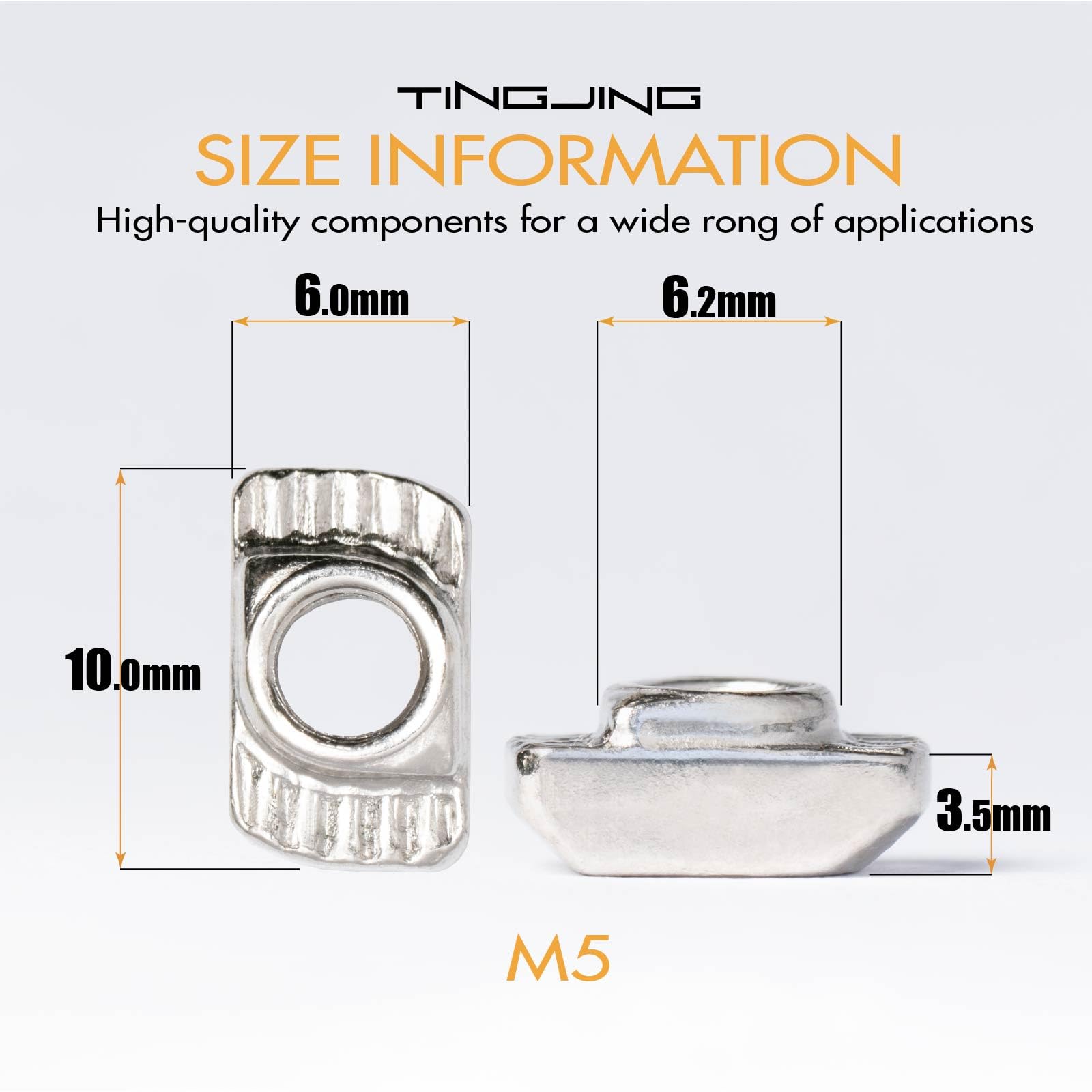 200 T Nuts - 2020 Series M5 Aluminum Extrusion Hardware -2
