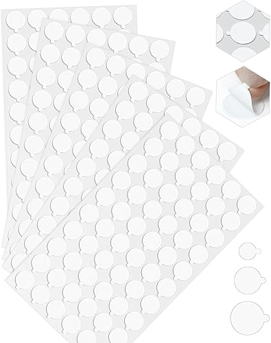 FIVEIZERO Puntos Adhesivos de Doble Cara, Puntos Pegajosos Transparentes de 0.8" para Colgar en la Pared, Puntos de Pegamento Extraíbles para