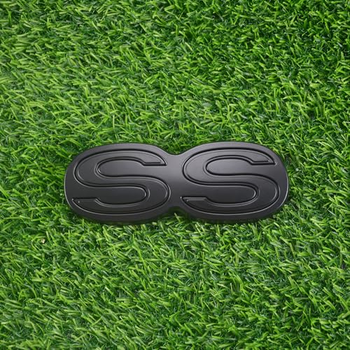 Image of 1Pc 1971 1972 Chevelle El Camino Super Sport SS Rear Bumper Emblem Letters with Hardware Replacement for SS (Matte Black)