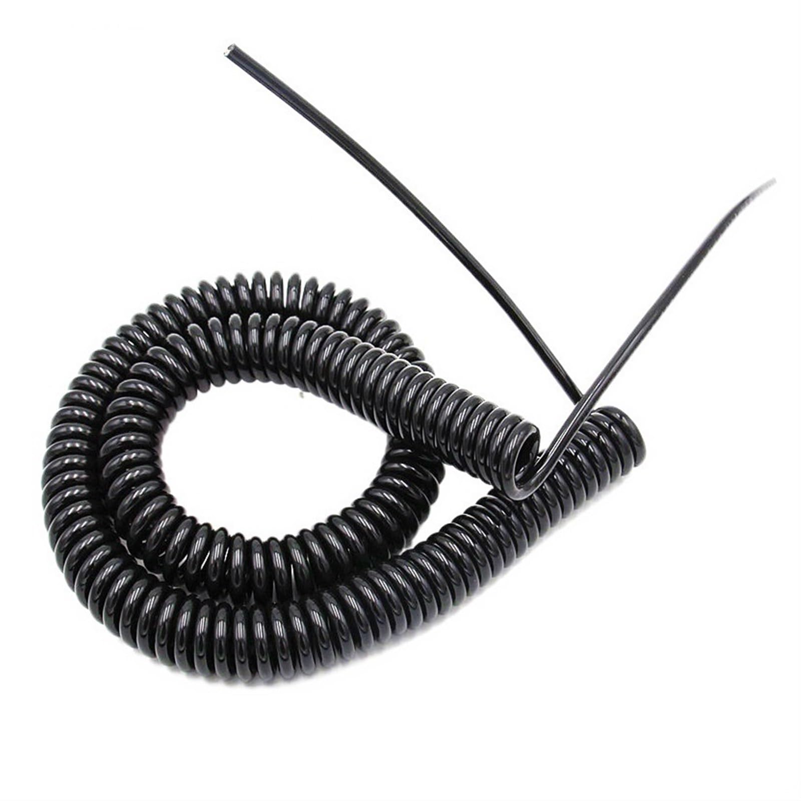Cavi a Molla per telefoni, Cavo di Alimentazione a Spirale Nero, Filo a 2 Anime, 0, mm,3,5 Quadrato, Cavo trazione a Molla Estensibile | Stretch 1.2 meter 14AWG