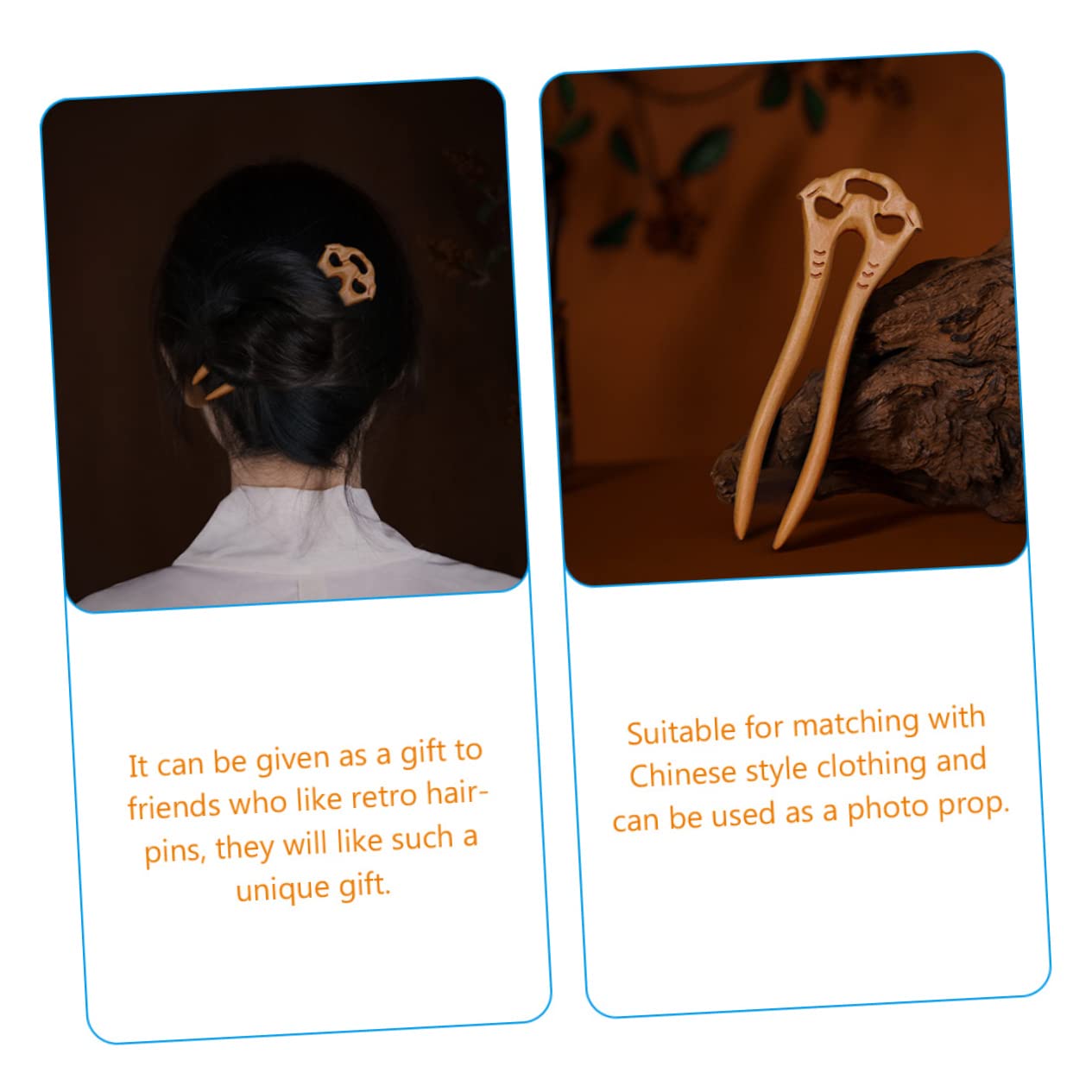 DOITOOL 3stücke Retro Holz Haarnadel Für Frauen U-förmige Haarspange Aus Hochwertigem Holz Elegantes Haaraccessoire Für Hochzeiten Und Besondere Anlässe Für Chinesische Kleidung