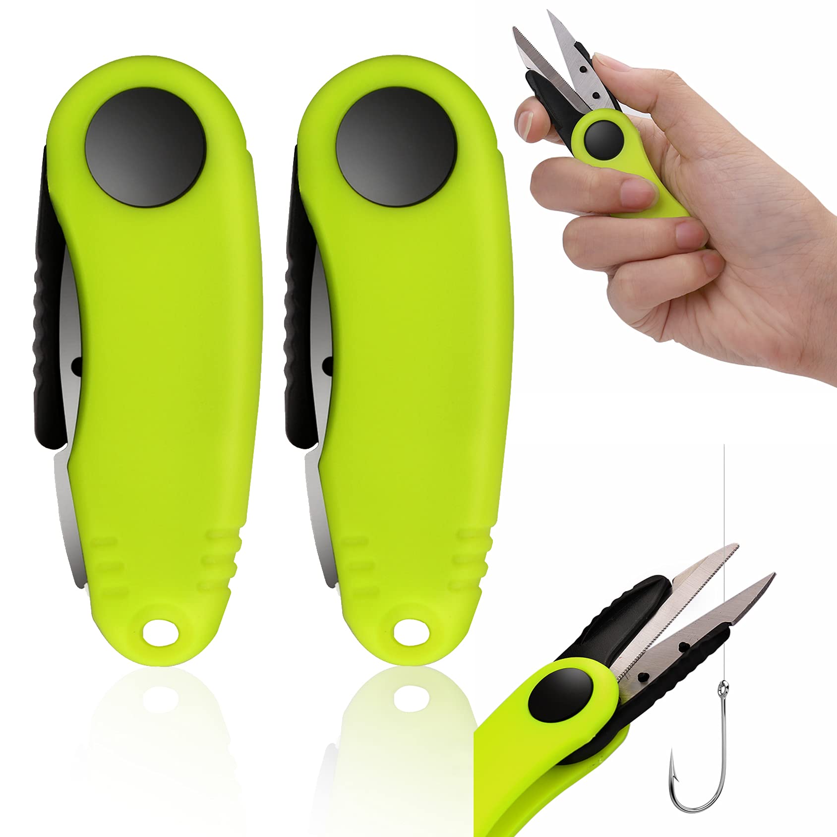 PIPRE SFS-021 Portable Wire Plier Stainless Stee Folding Shrimp Shape Scissor Fishing Tool（Green）, Stainless Steel