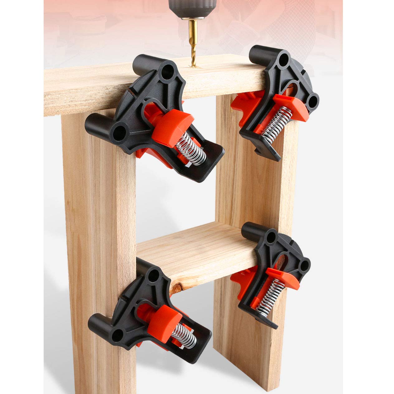 Serre-joint De Serrage, Cadre En Plastique, Pince D'angle D'armoire, Cadre En Bois, Tiroir, Sangle De Serrage D'angle Réglable, 4 Mâchoires, Support De Cadre Photo Pour Cadre Photo