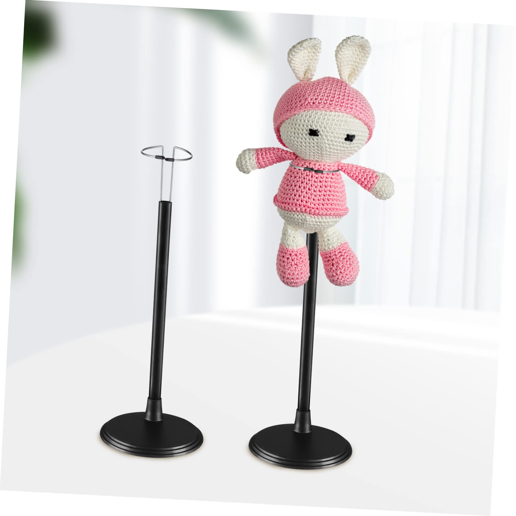 Toyvian Regulowany Stojak na Lalki 2 szt Czarny 45 cm Plastik Stal Nierdzewna