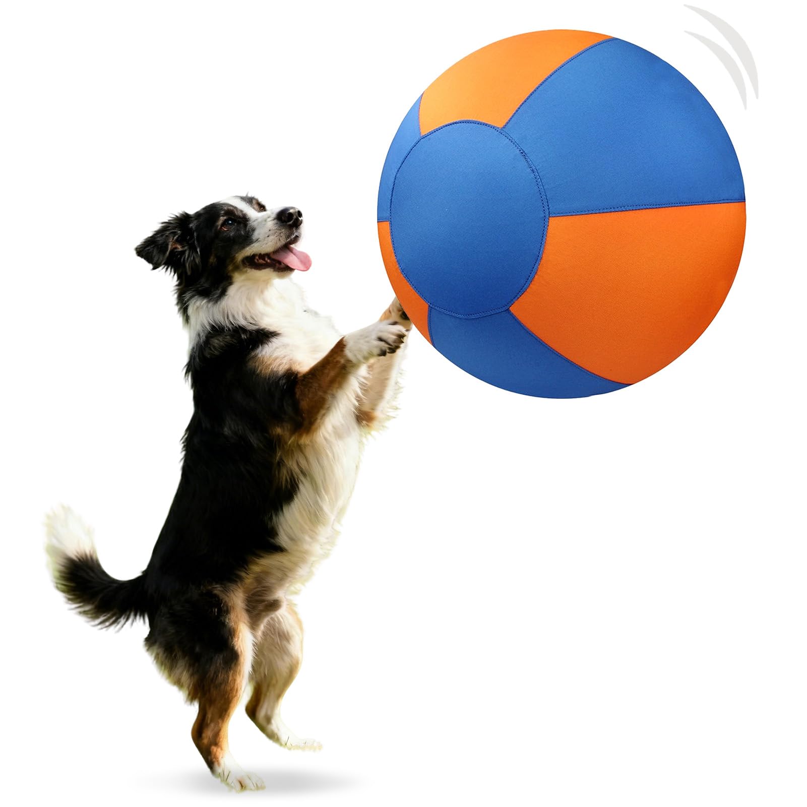 loyimioo Herding Ball for Dog Large Inflatable Balls with Chew-Resistant Cover and Tools Interactive Toy for Medium & Large Dogs Australian Shepherd Border Collie (Yellow-Blue, M Size)