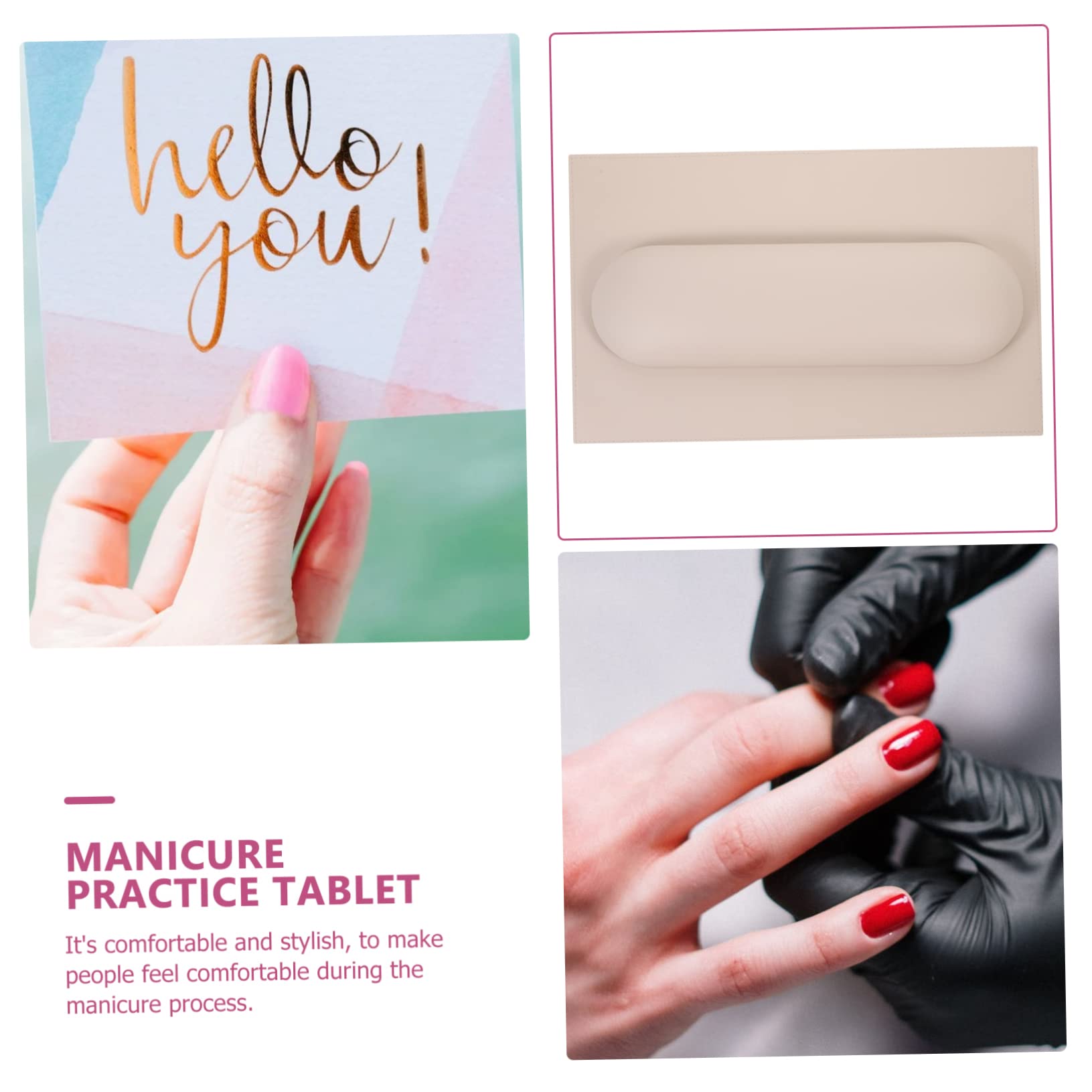 Cuscino Poggiamano per Manicure con Tappetino da Tavolo Khaki | Set 1 Pezzo in Pu e Spugna, Supporto Confortevole per Uso Professionale e Domestico, Facile da Pulire