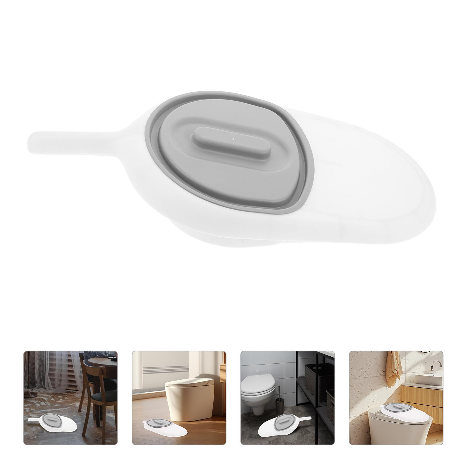 Housoutil Padella Sanitaria per Anziani con Manico in Plastico, Design Inclinato Multifunzionale Facile da Pulire, per Pazienti Allettati e Disabili