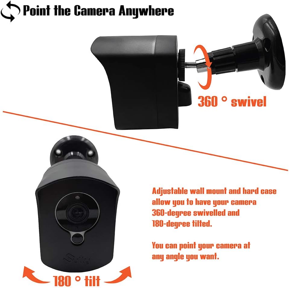 Mounting Set for Wyze Cam (3 pcs Black) - Outdoor Case for Wyze Camera & v2 1080p Full HD w/Screw Mounts - Wyze Waterproof Cover with Wall Mount Bracket - Solid Housing for Wyze Cams by SULLY