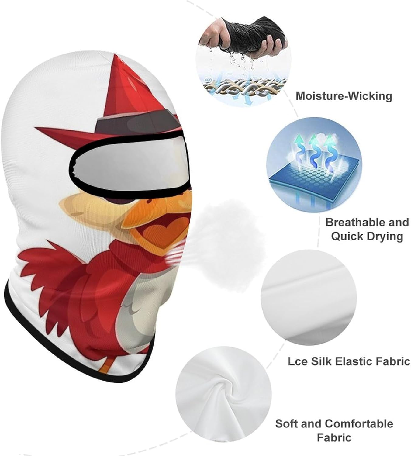 Balaclava Mask for Men Ski Mask for Women Chicken Wearing Hat Full Face Mask Face Cover for Cycling, 1, Style