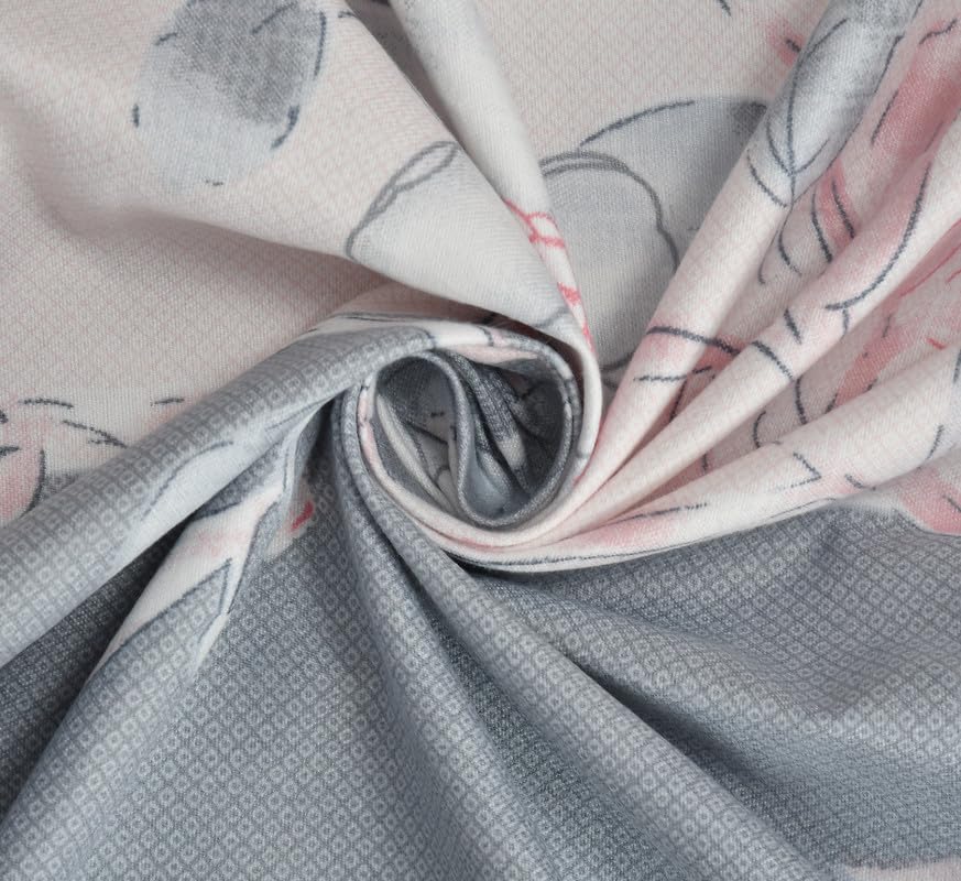 Image of Decolure 300 TC Glace Cotton Elastic Fitted Printed Bedsheets with 2 Pillow Covers King Bed with All Around Elastic Supersoft Size-72x78 Inch, Grey