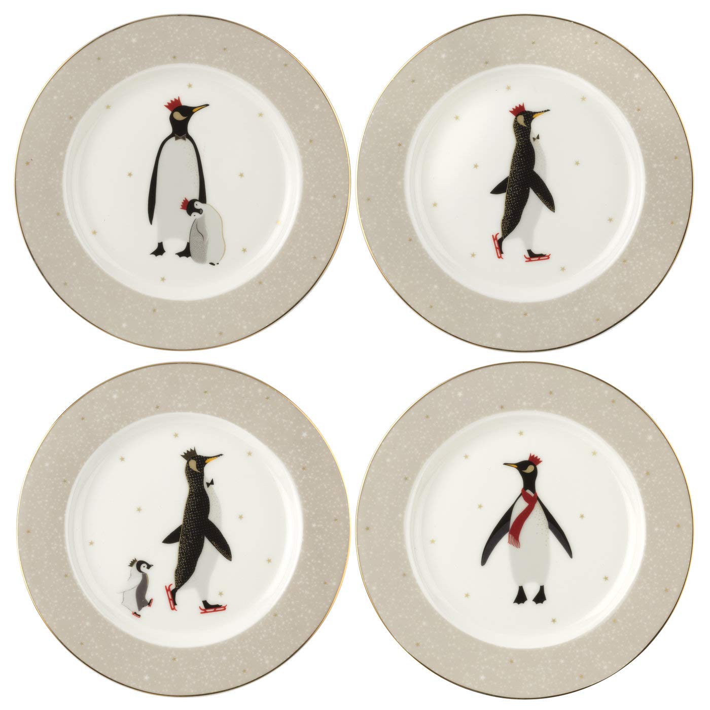 Portmeirion Home & Gifts Cake Plates S/4 Boxed Set, Porcelain