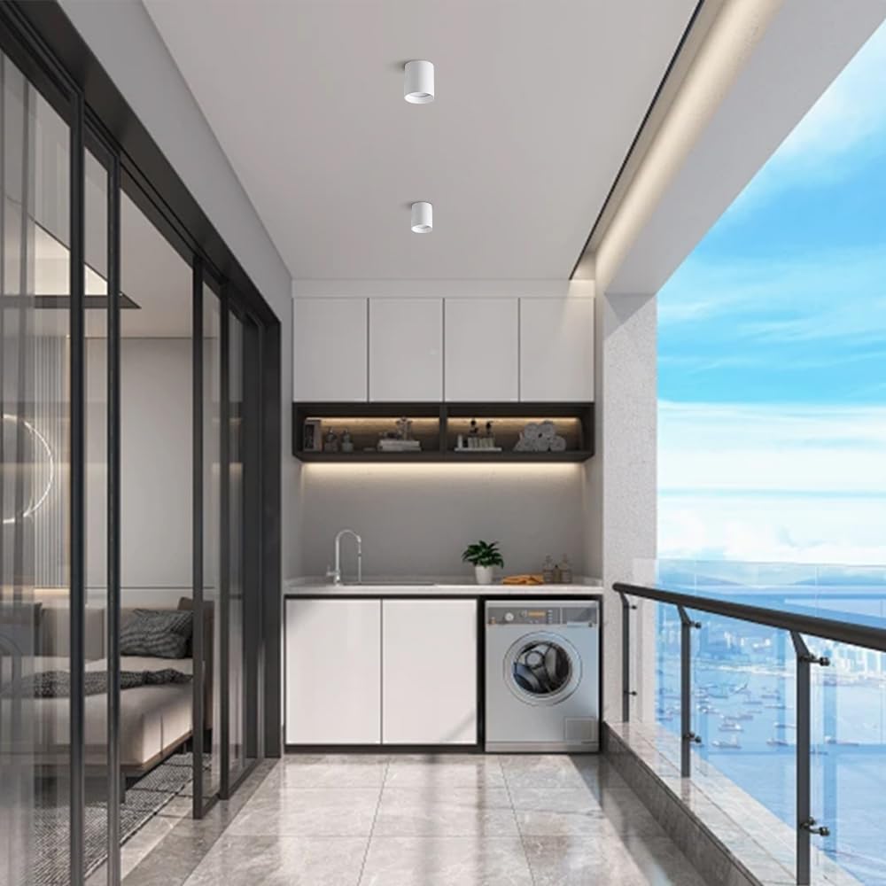 Faretti da incasso, faretti da soffitto, faretti da soffitto a LED, faretti cilindrici, lampada da bagno, alluminio bianco, faretti da soffitto direzionali da 3,15" for ingresso, veranda, bagno(3500k,