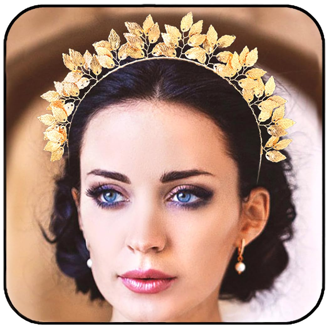 Formery Leaf Wedding Crown Gold Leaves Bridal Headband Party Prom Handmade Bride Headpiece Hair Accessories for Women