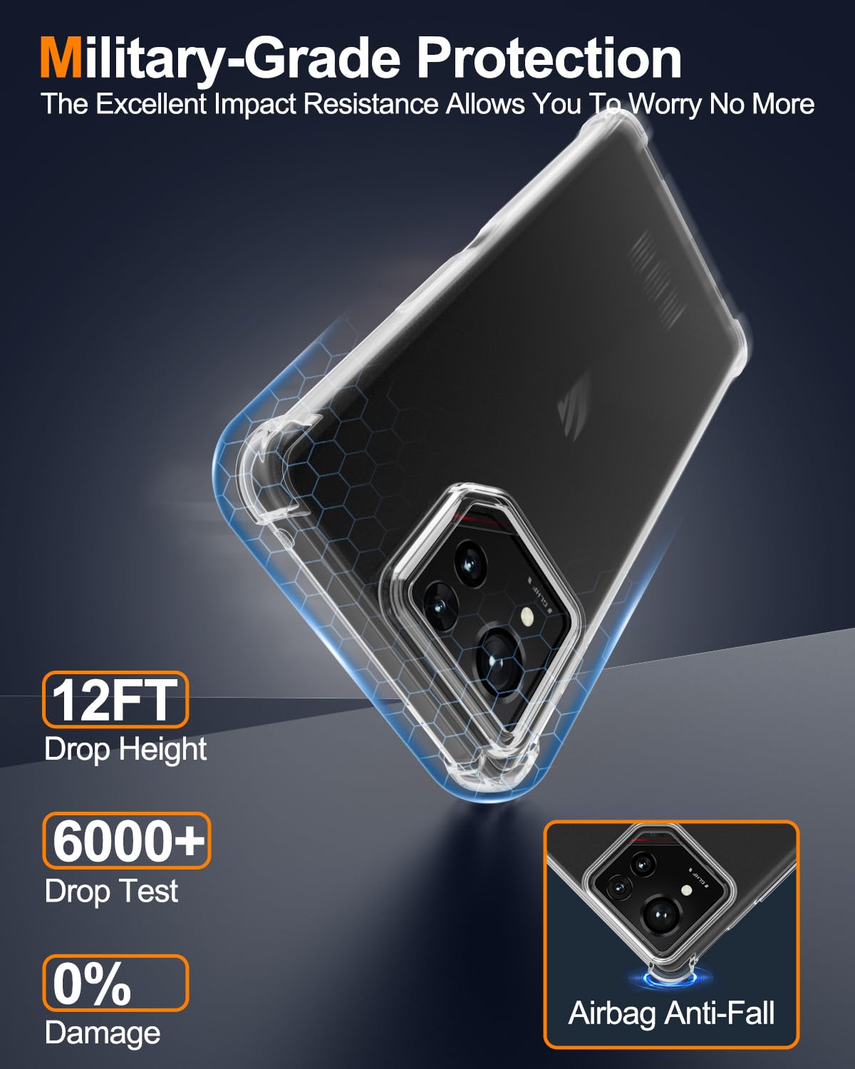 Cover in Gel TPU Anti-Shock per ASUS ROG Phone 9-9 PRO - 9 Fe, Morbido Silicone Custodie Protettivo Case, Anti-Scratch, Protettiva Sottile Back Cover