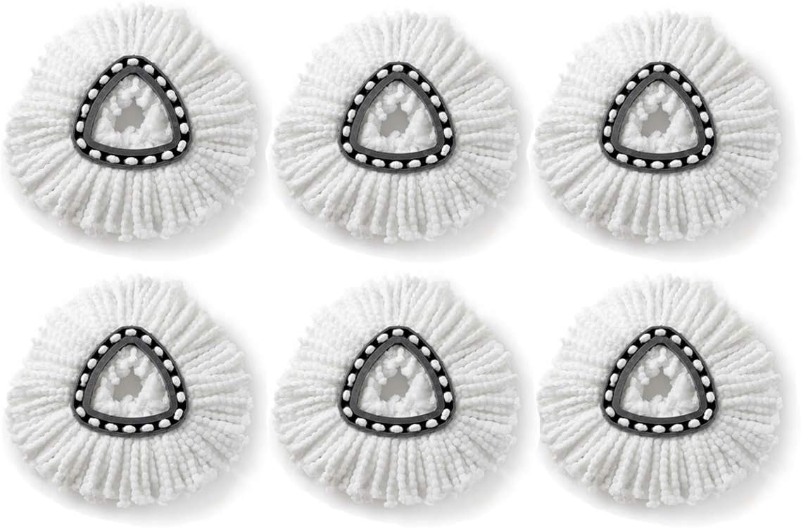 6 Pack Spin Mop Replacement Heads Microfiber Mop Refills - Easy Cleaning Mop Head Replacement : Health & Household