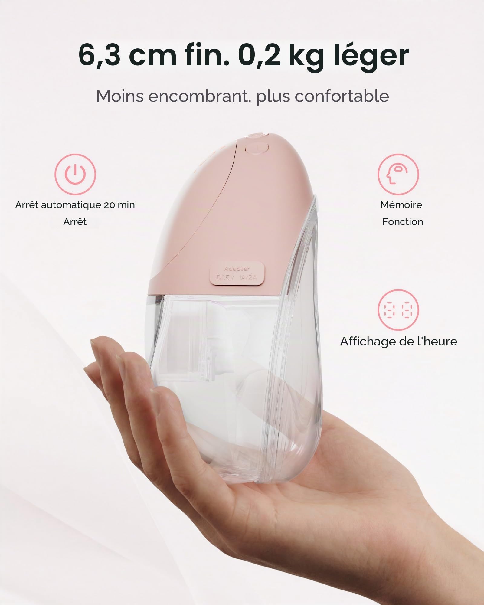 Nuliie Tire-lait H11 (1 paquet, rose clair)