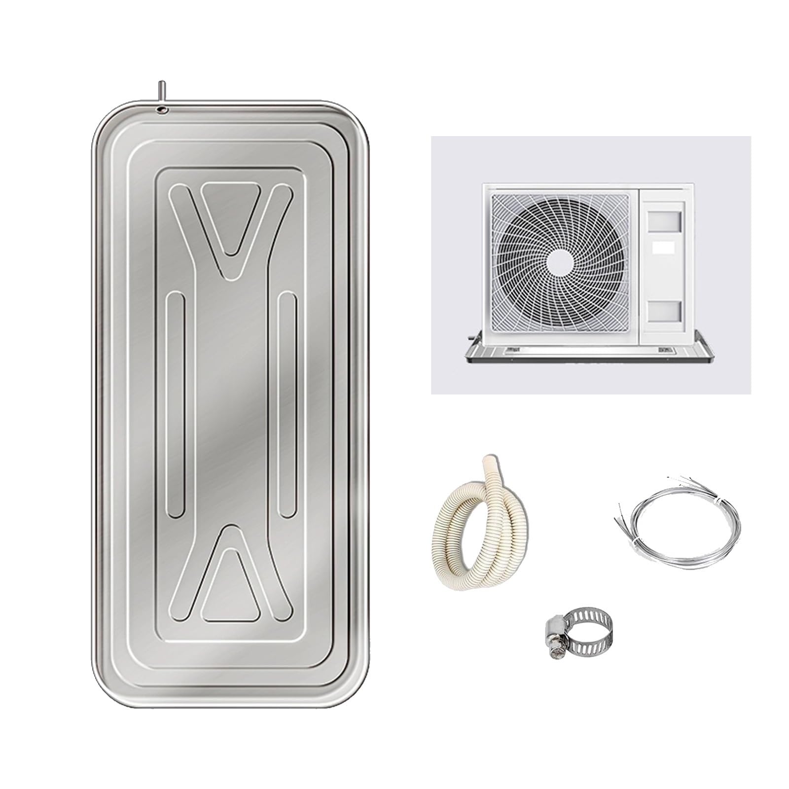 Bandeja aire Acondicionado, Sin Fuga Bandeja de Goteo del Colector de Agua Condensada, Acero Inoxidable 304, Bandeja Grande(100x47.5cm/39.3x18.7in)
