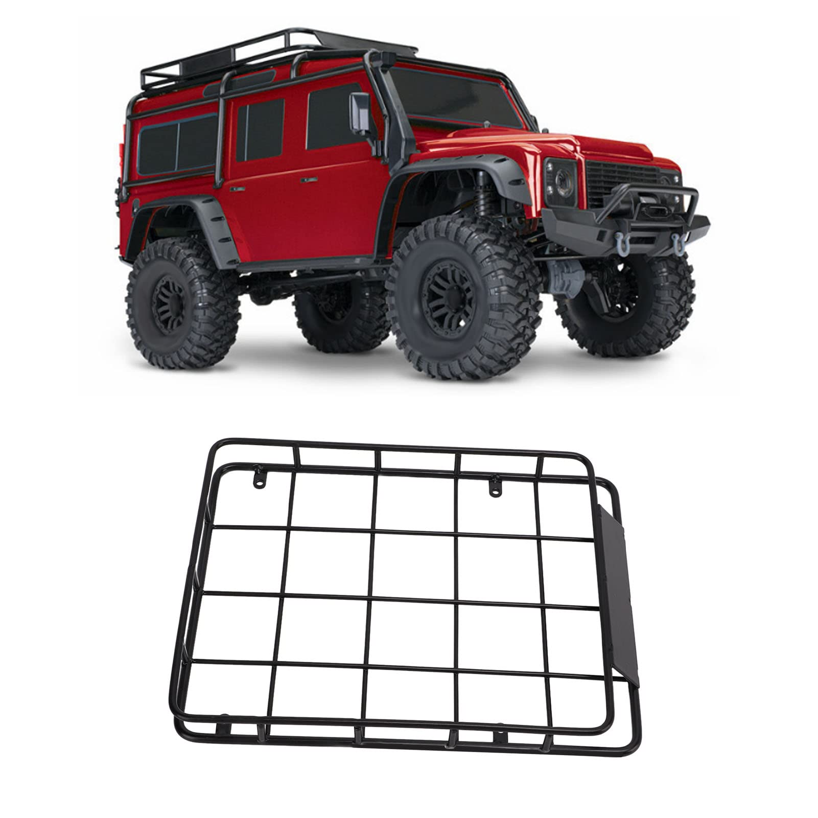 RC Dachgepäckträger Aus Metall – Upgrade-Teil Für Axial SCX10 1:10 RC Crawler (schwarz)