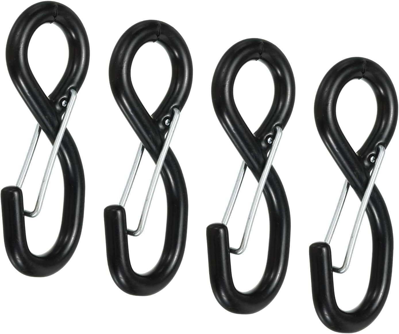 MECCANIXITY Ratchet Strap S Hook with Latch Load 3306 Lbs for 1" Tie Down Strap Webbing Car Truck Trailer Pack of 4