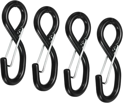 MECCANIXITY Ratchet Strap S Hook with Latch Load 1763 Lbs for 1" Tie Down Strap Webbing Car Truck Trailer Pack of 4