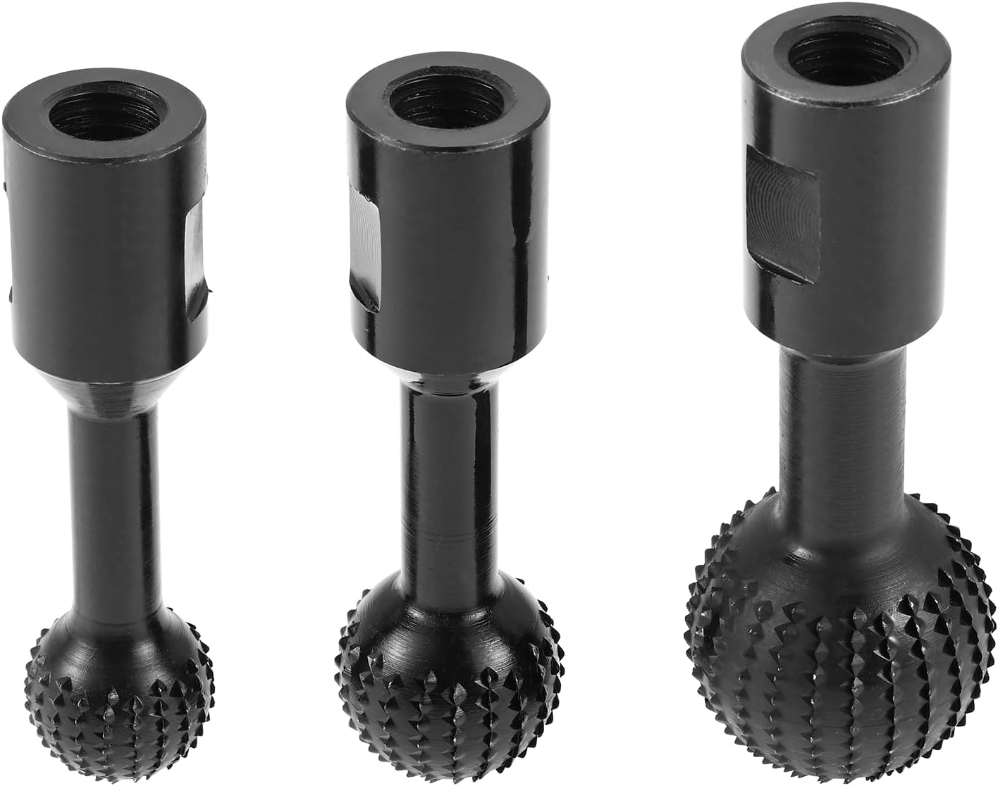 Mtsooning 3 PCS Sphere Rotary Burr Set - 5/8-11 Thread Ball Gouge for 4-1/2" & 5" Angle Grinders | Carbide Steel Power Tools for Wood Hollowing, Slotting, Engraving, and Polishing