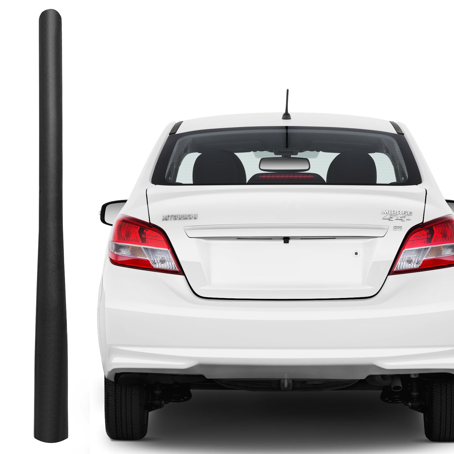 7 Inch Antenna for Mitsubishi Mirage (2015-2024), Mitsubishi Mirage G4 (2017-2024), Mitsubishi Mirage Antenna, Flexible Rubber Antenna Replacement Mast for Mitsubishi Mirage G4, Black