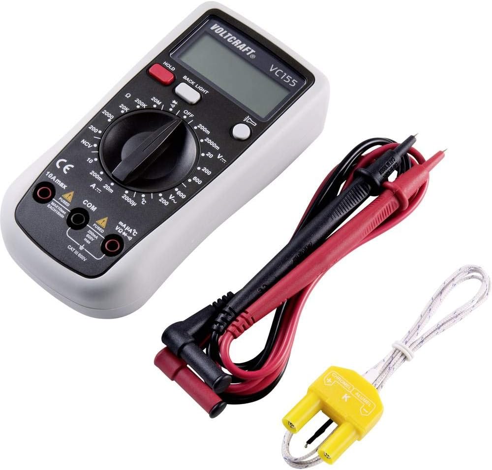 Voltcraft VC155 Digital Multimeter with test leads and K-type temperature sensor
