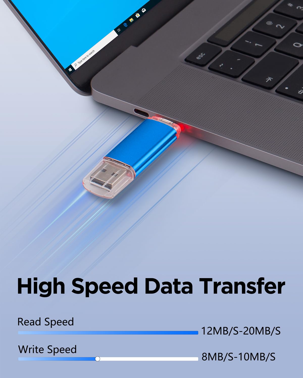AreTop Chiavetta USB C da 16 GB, USB 2.0, doppia unità flash da 16 GB, 2 in 1, portatile, di tipo C, per smartphone Android, computer, MacBook, tablet, PC, confezione da 5