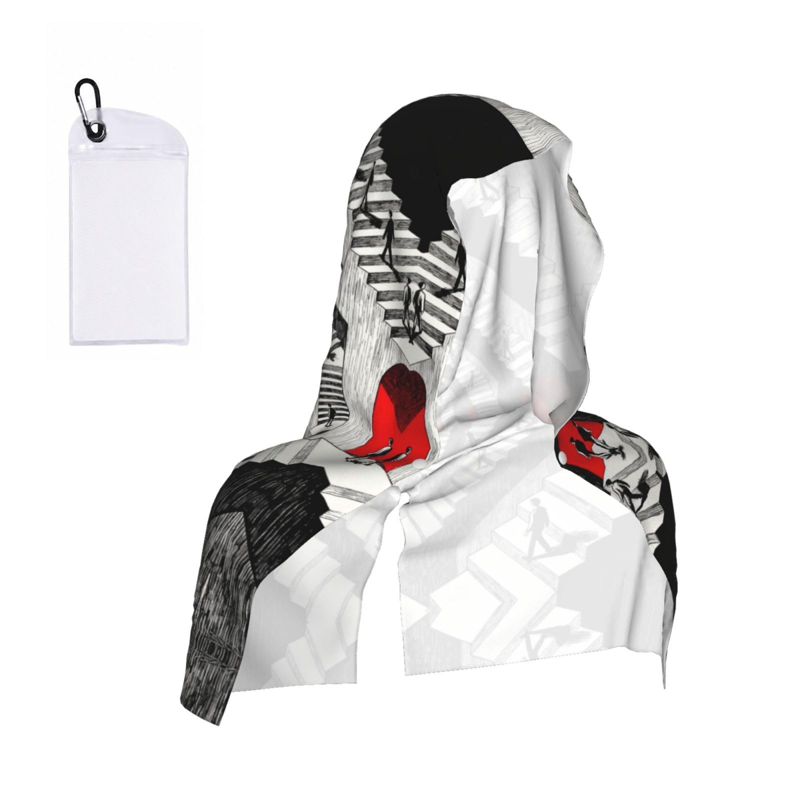 CNTDBU Circular staircase Cooling Towel Hooded-Instant Chill Neck Cover for Sports, UV Cooling Rag for Running Gym