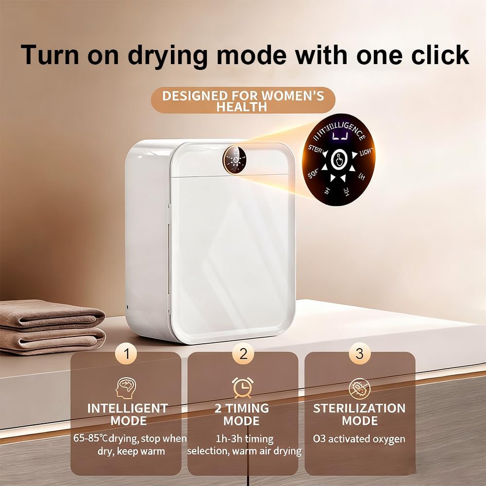 Mini Secadora Automática De Pared, Secadora Pequeña, Secado De Aire Caliente De 70°, Circulación De Aire Caliente Tridimensional De 360°, para Apartamento, Viajes, Dormitorio, Caravana, Ropa