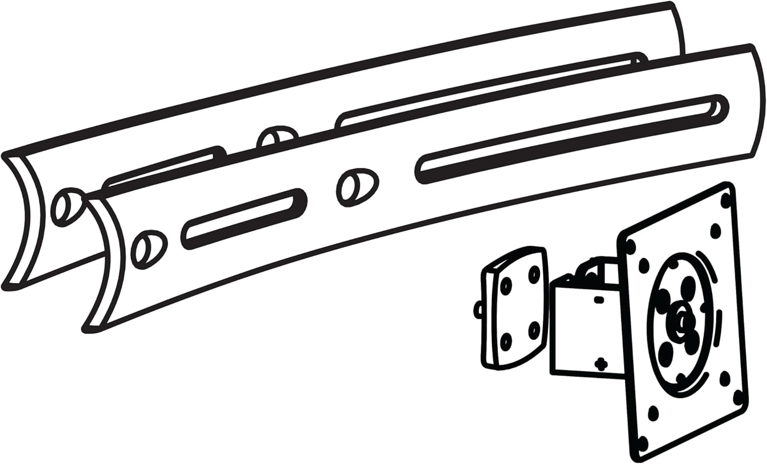 Ergotron – DS100 Crossbar Extender – Add-on for DS100 Monitor Stands – Long