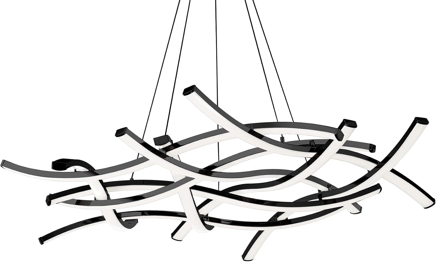 WAC Lighting dweLED, Divergence 44in LED Chandelier in Black