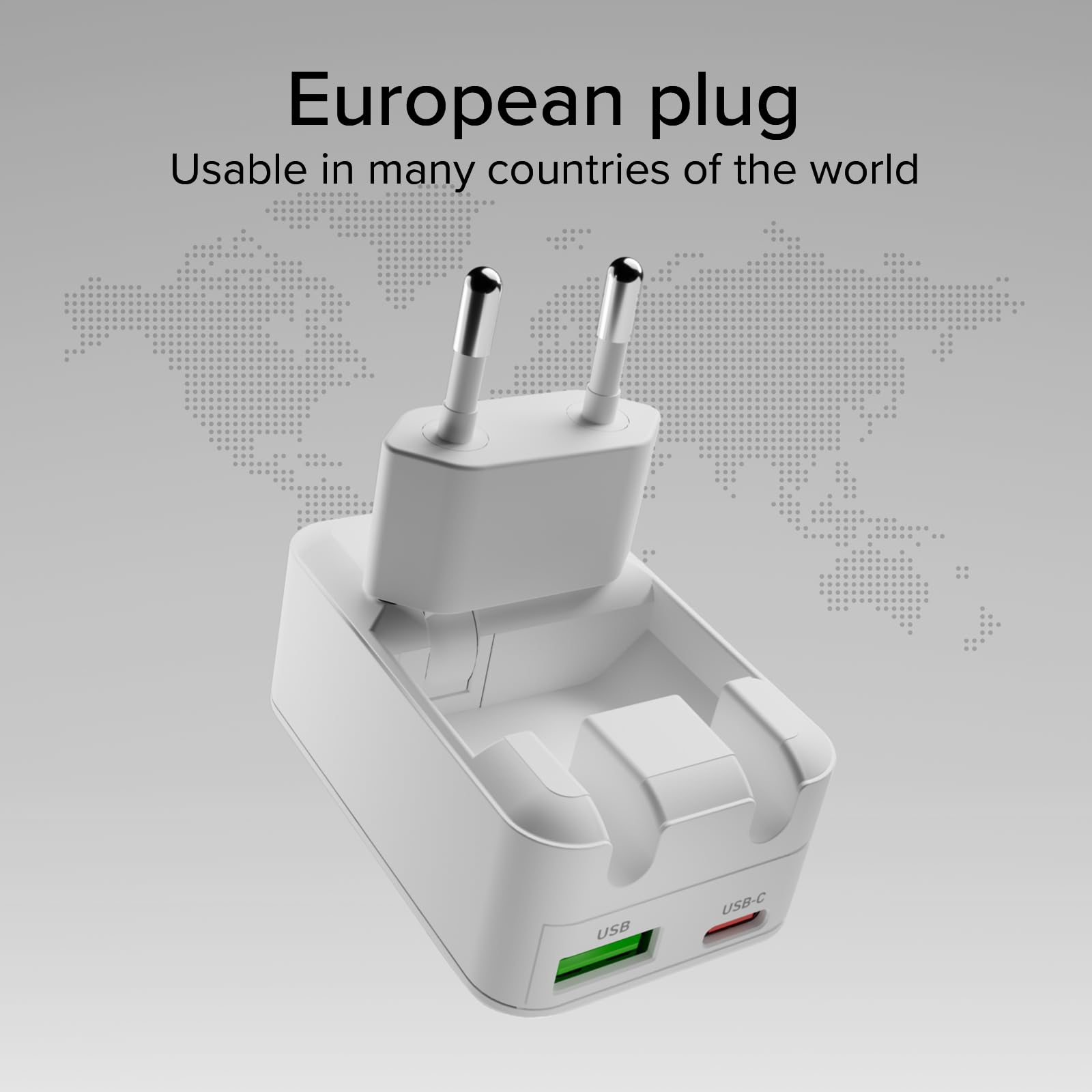 SBS Zasilacz Flexi 65W USB-C, GaN Technology, Power Delivery (PD 3.0 PPS) 65W, Szybkie ładowanie, ładowarka do iPhone, Android, Tabletu i PC, Smukły i Składany Design, Szary