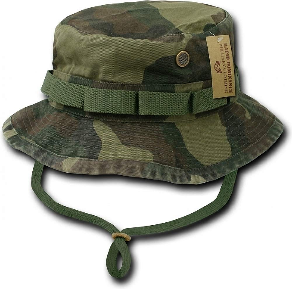 RAPID DOMINANCEACU/Camo/OD Military Boonie Hat- Woodland